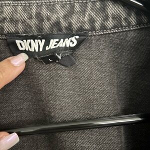 DKNY JEANS Charcoal Gray Denim Jacket stud
